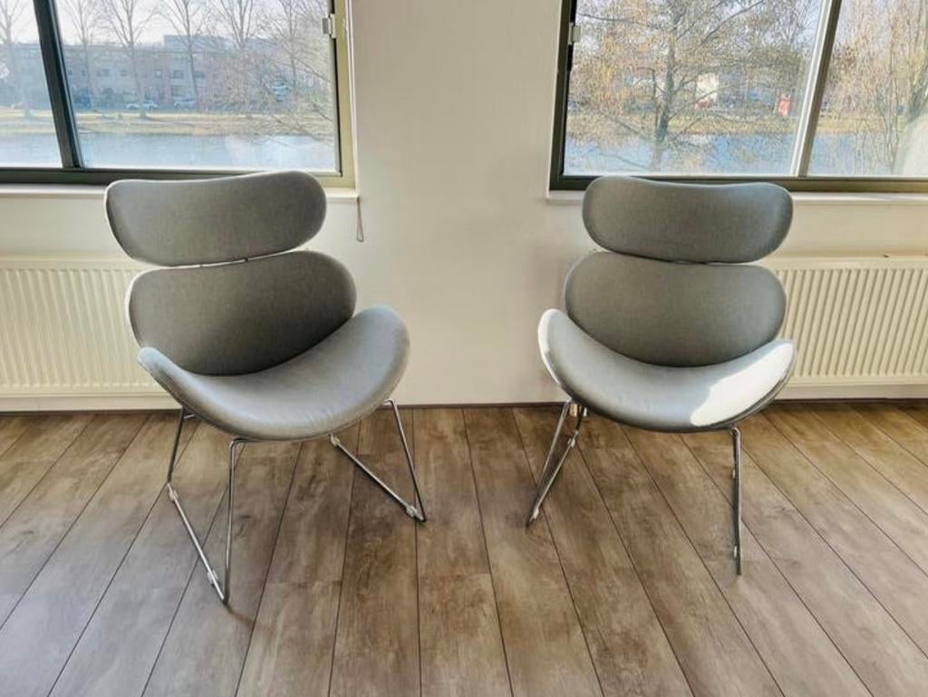 Fauteuil 2x lichtgrijs!!!, Huis en Inrichting, Fauteuils, Ophalen, 75 tot 100 cm, Zo goed als nieuw, Stof