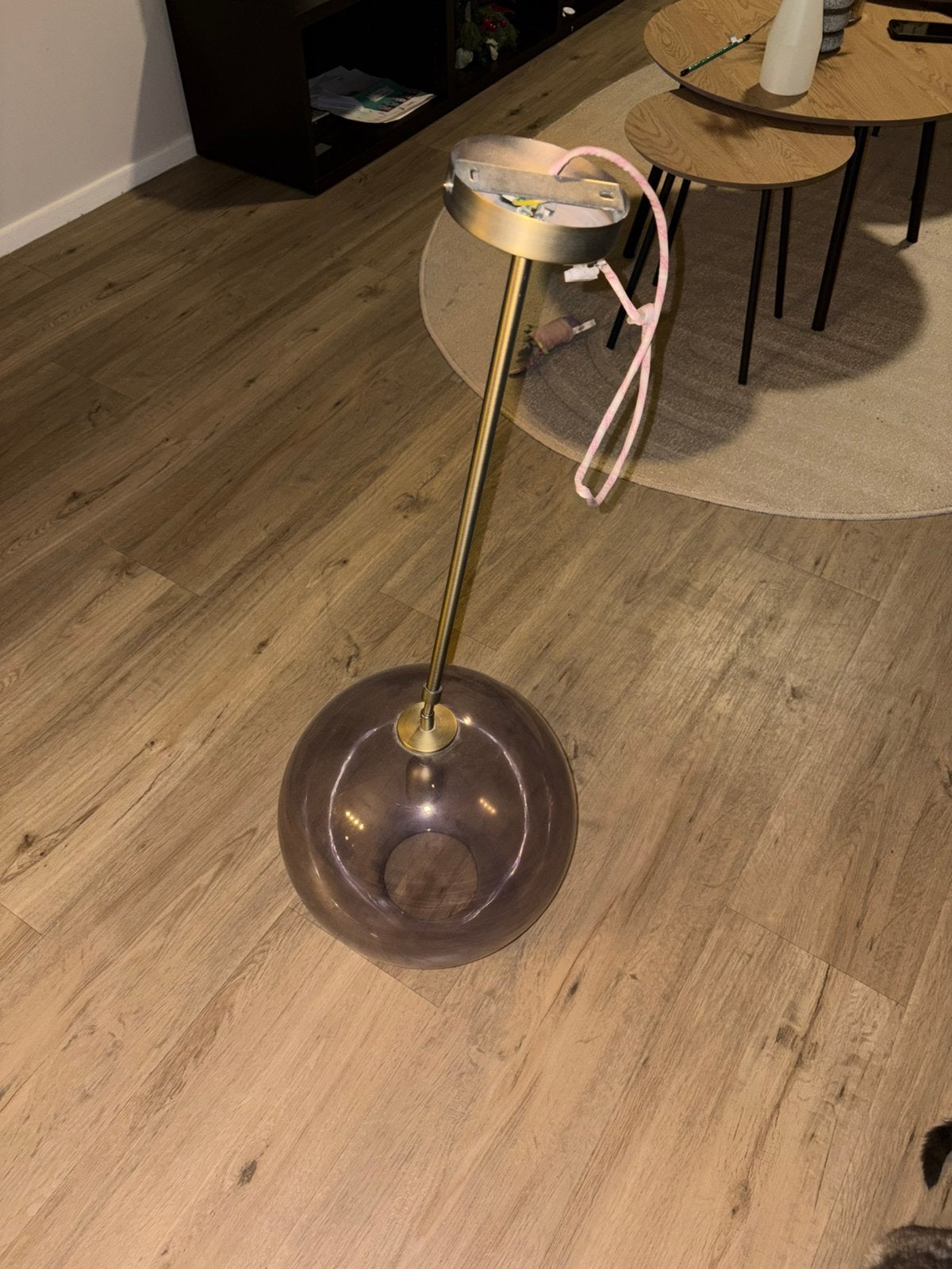 Lamp in bol vorm, Luxe stijl, Ophalen of Verzenden, Minder dan 100 cm, Glas