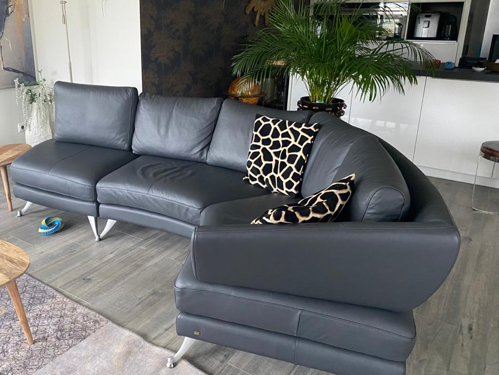 Rolf Benz Design Bank - Luxe Leren Hoekbank, Ophalen, 100 tot 125 cm, Hoekbank, 300 cm of meer
