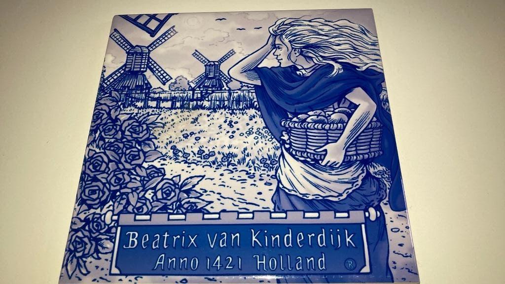 Tegel Beatrix van Kinderdijk Anno 1421 Holland MOOI VERHAAL!, Verzenden
