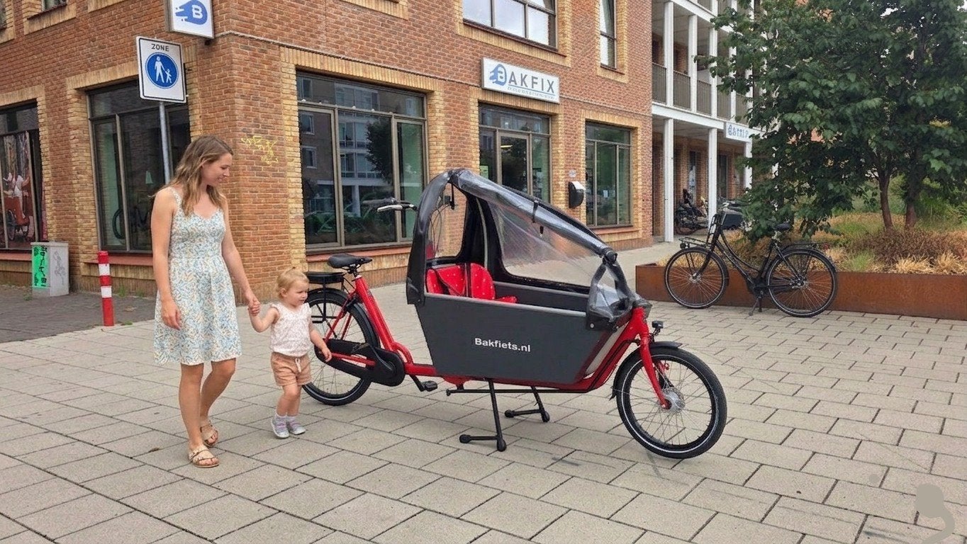 Niet elektrische Bakfiets(.)nl lang met Regentent - Niet Ele, 4 kinderen of meer, Info@bakfiets.nl, Ophalen of Verzenden, Zo goed als nieuw