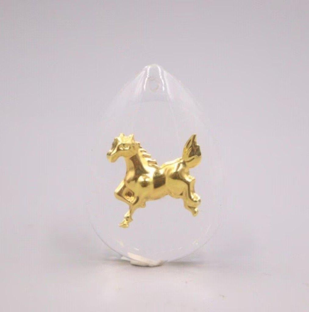 Golden horse kettinghanger, Sieraden, Tassen en Uiterlijk, Kettinghangers, Nieuw, Goud, Dier, Glas of Kristal