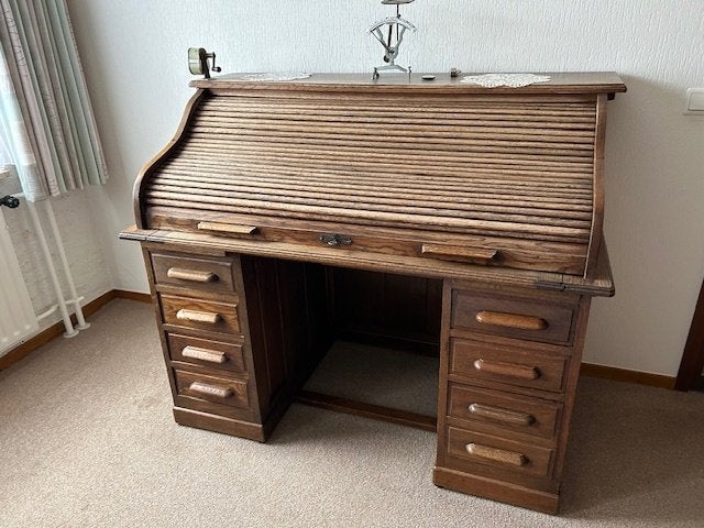 Origineel eiken houten secretaire, Huis en Inrichting, Ophalen, Gebruikt