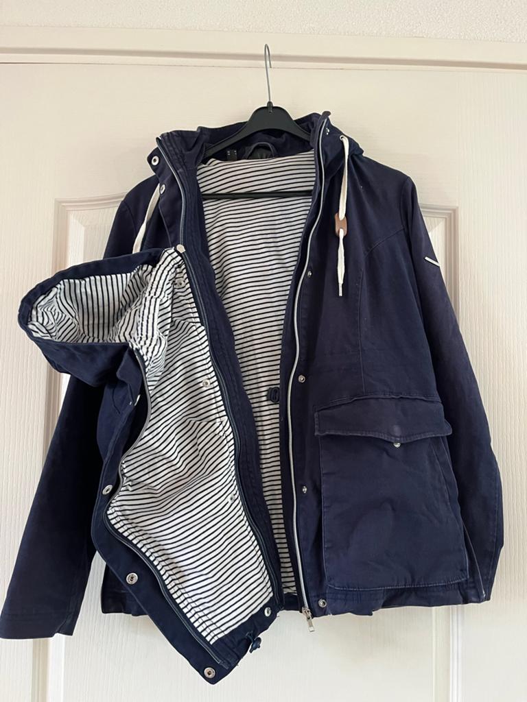 Zwangerschapsjas / draagjas maat 36, Kleding | Dames, Positiekleding, Ophalen of Verzenden, Gedragen, Maat 36 (S), Blauw