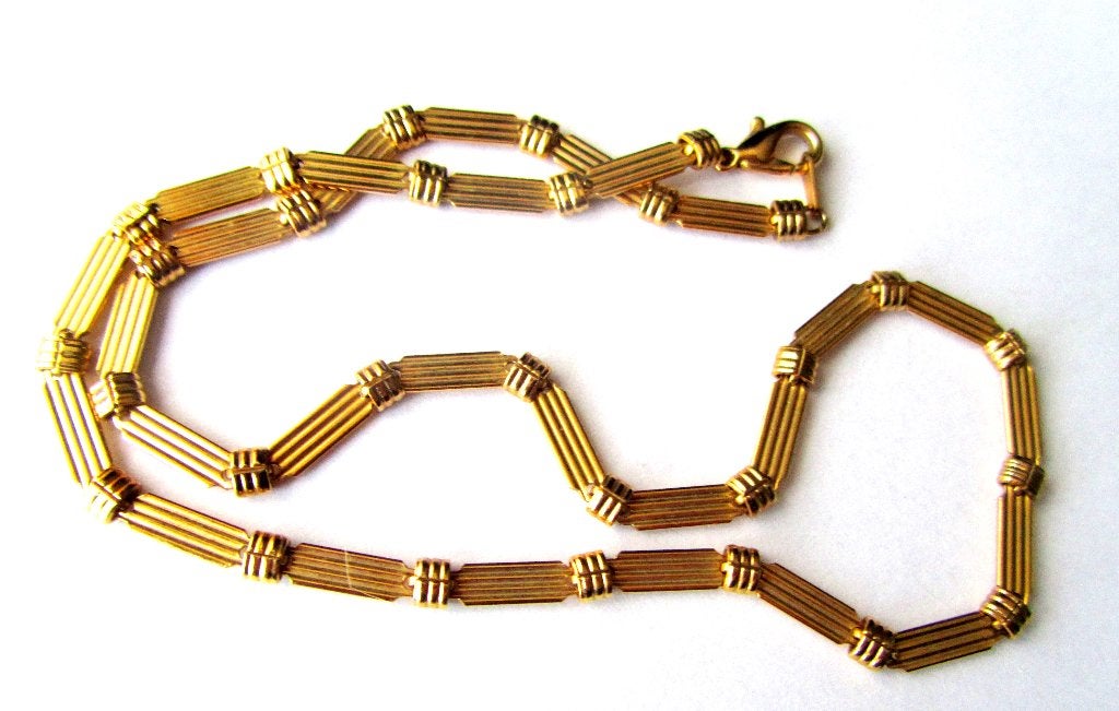 Prachtige vintage Ketting verguld, Ophalen, Zo goed als nieuw, Goud, Overige materialen