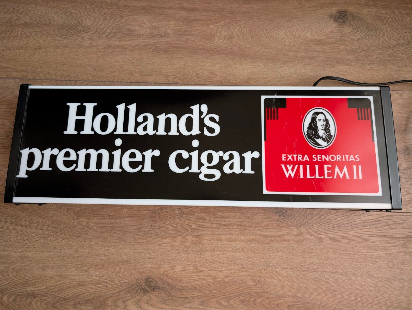 Vintage Willem II Holland's Premier Cigar Lichtbak, Ophalen of Verzenden, Gebruikt, Lichtbak of (neon) lamp