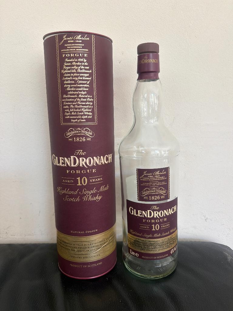 Lege fles The GlenDronach 1 liter, Ophalen of Verzenden, Zo goed als nieuw, Verpakking