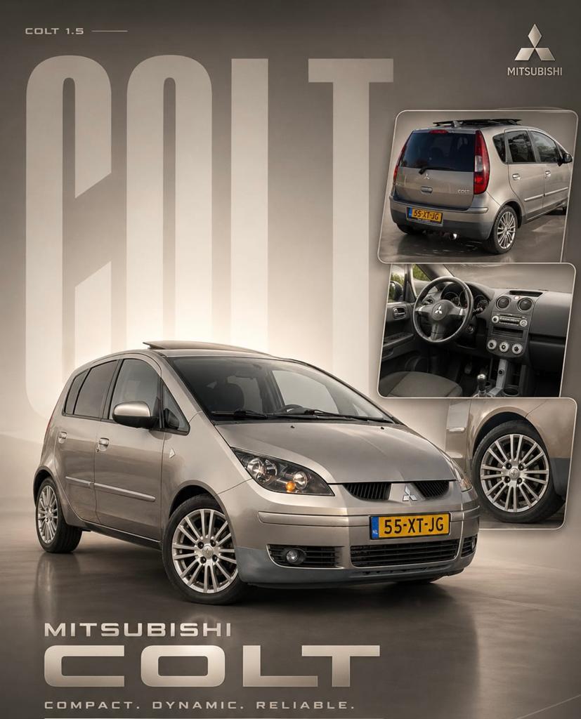 Mitsubishi Colt 1.5 CZ5 2007 Grijs, Voorwielaandrijving, 970 kg, Stof, 40 €/maand
