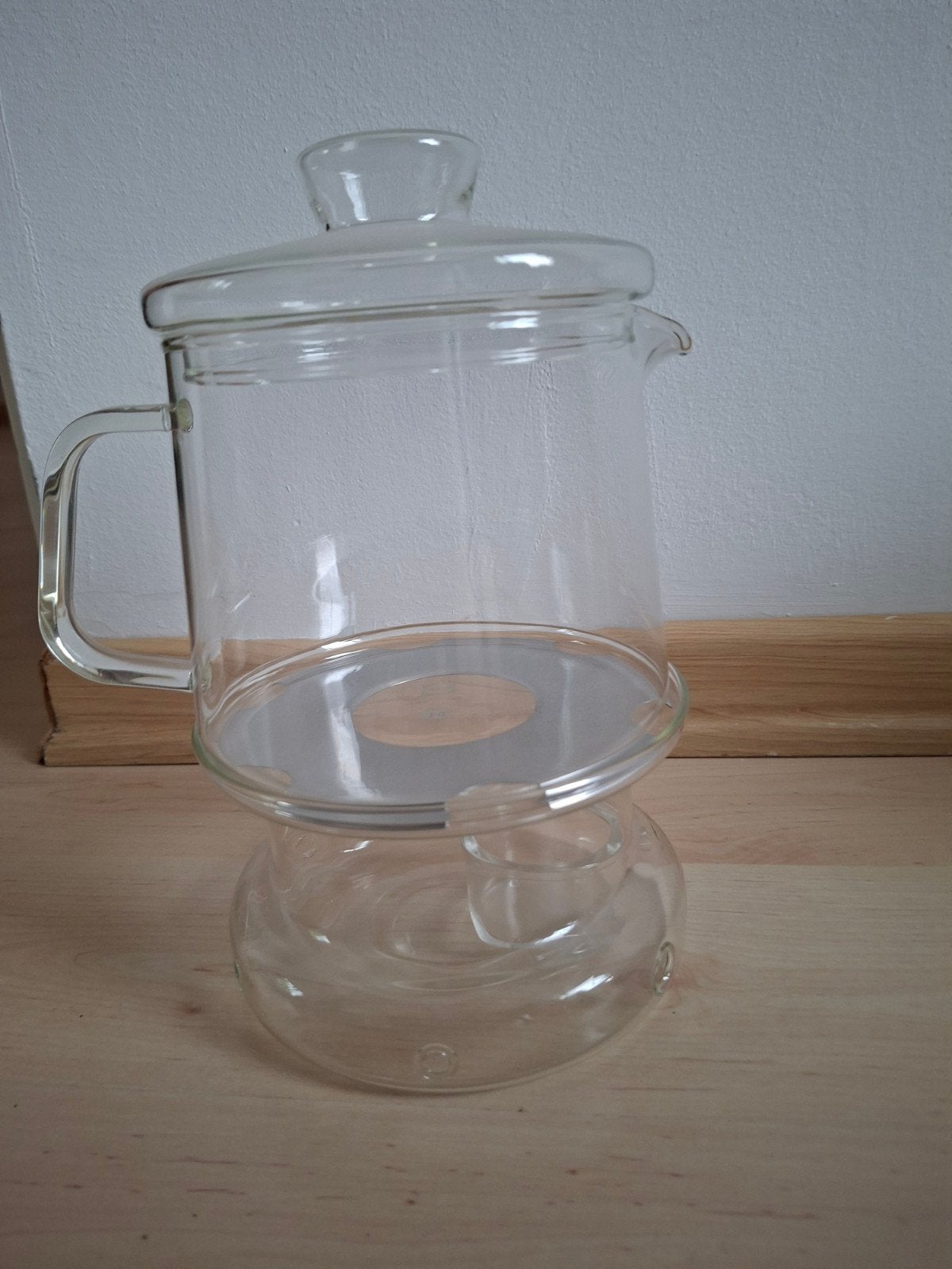 Glazen theepot met theelicht houder, Overige merken, Ophalen, Theepot/fluitketel, Glas