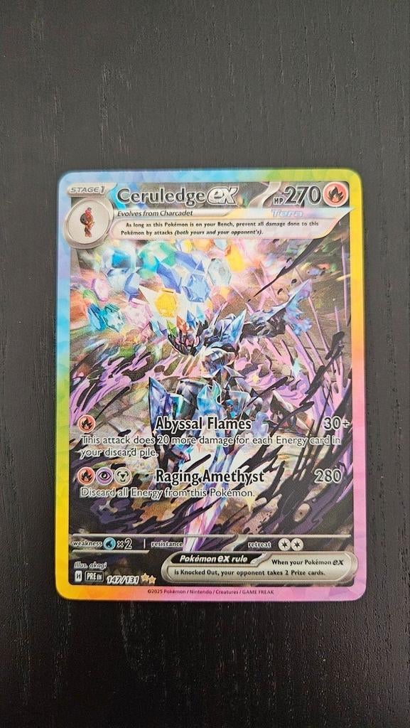 Ceruledge ex 147/131 - Pokémon Prismatic Evolutions, Ophalen of Verzenden, Zo goed als nieuw, Losse kaart, Foil