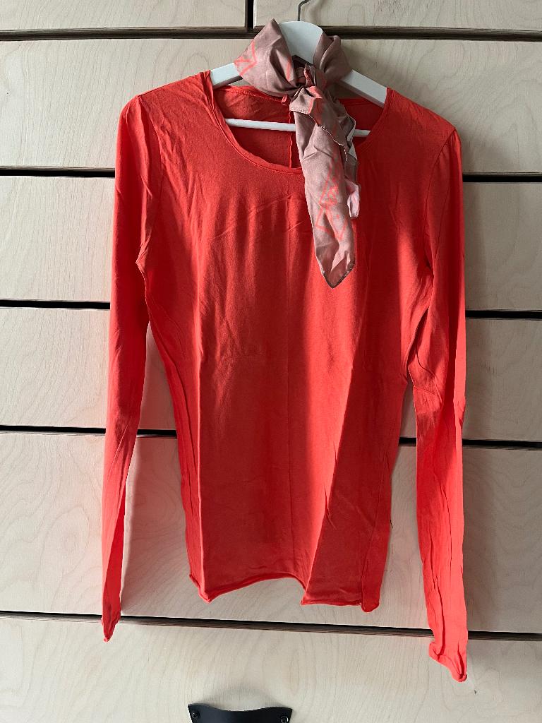 prachtig shirt Humanoid, xl, oranje incl zijden sjaaltje, Kleding | Dames, Humanoid, Maat 46/48 (XL) of groter, Oranje, Ophalen of Verzenden