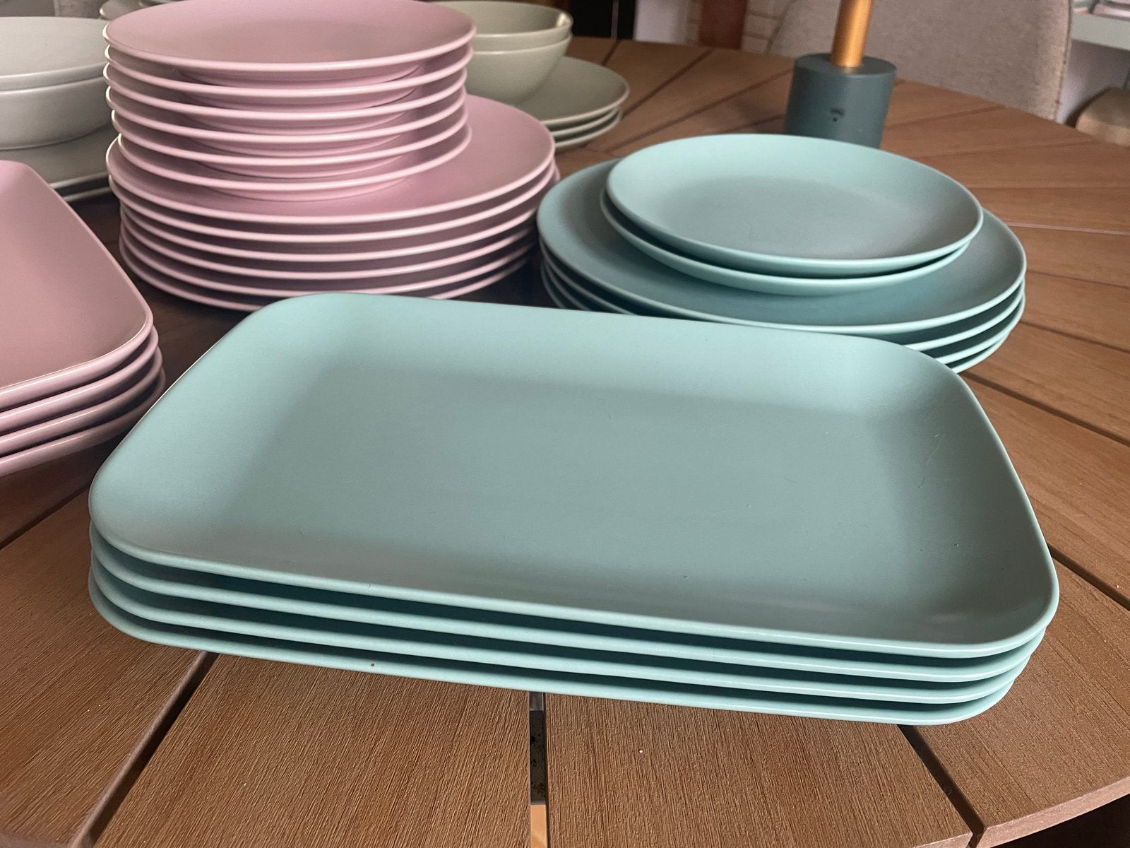 Ikea 10-delig mintgroen servies set, zie ook de andere sets!, Ophalen, Overige merken, Keramiek, Zo goed als nieuw