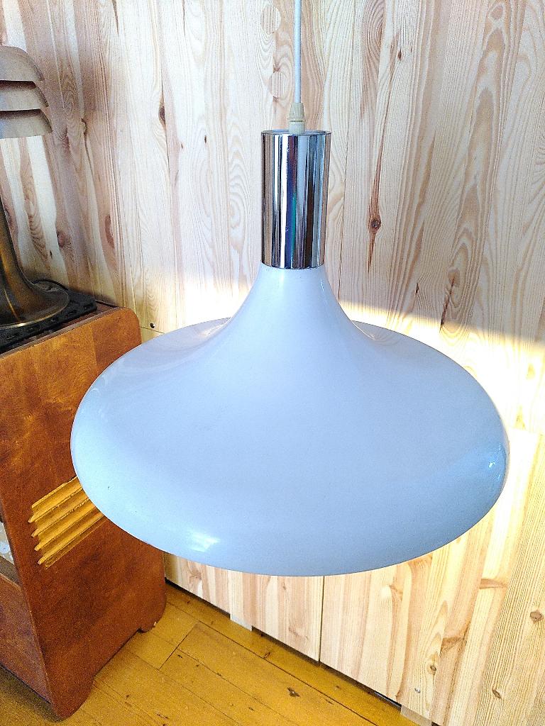 Mid Century hanglamp, Ophalen of Verzenden, Gebruikt, Metaal, Space Age Mid Century
