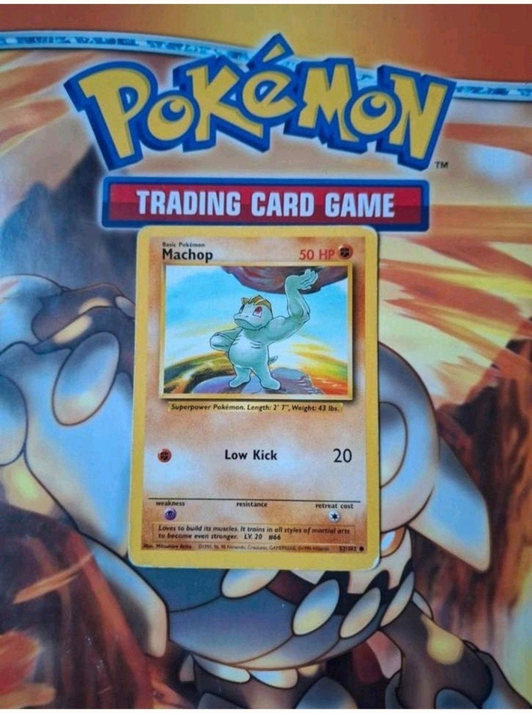 Machop 52/102 Base set pokemon kaart Engels, Ophalen of Verzenden, Gebruikt, Losse kaart