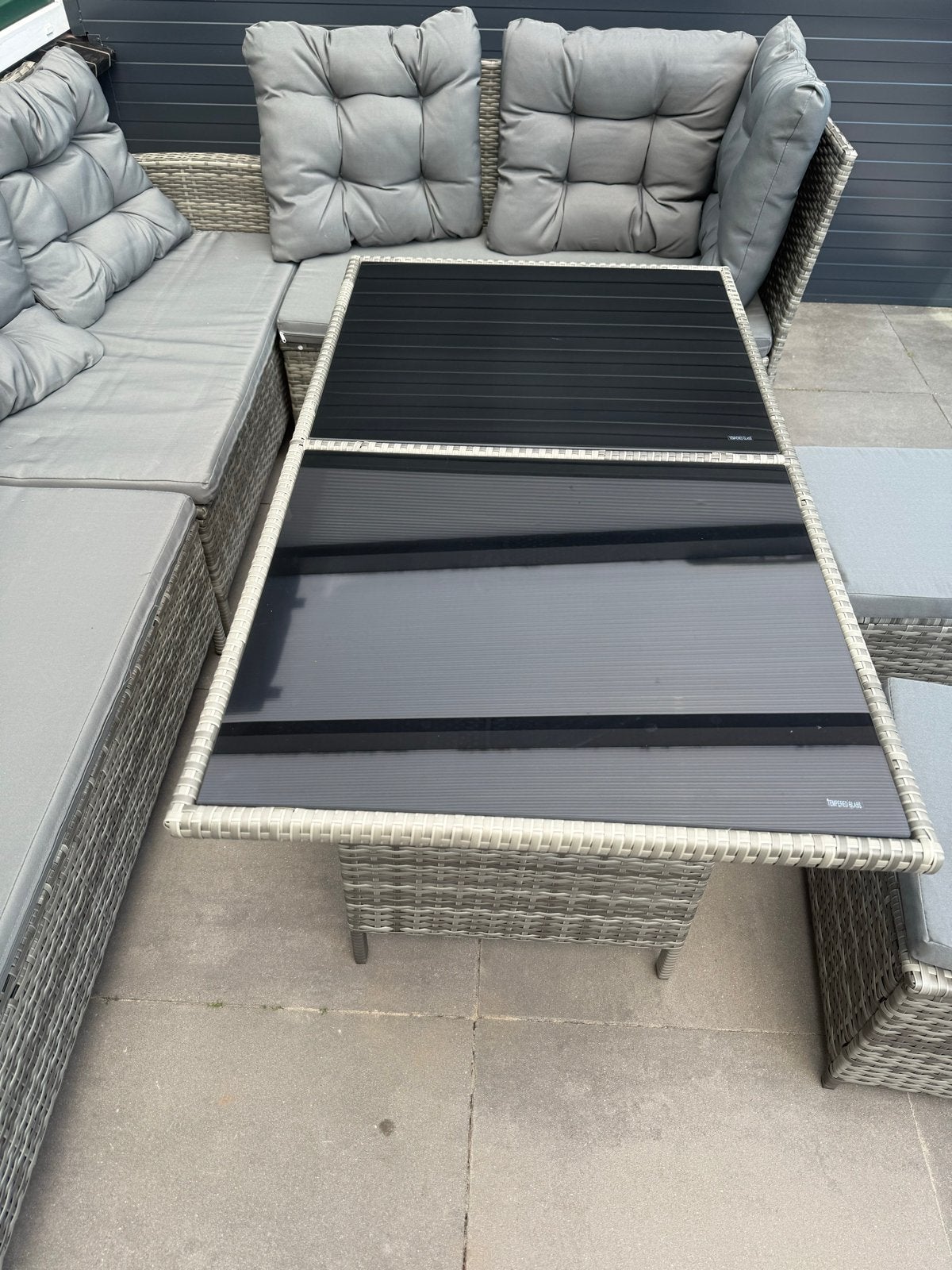 Loungeset met Hoekbank, Tafel en Krukken, 5 zitplaatsen, Ophalen of Verzenden, Zo goed als nieuw, Loungeset
