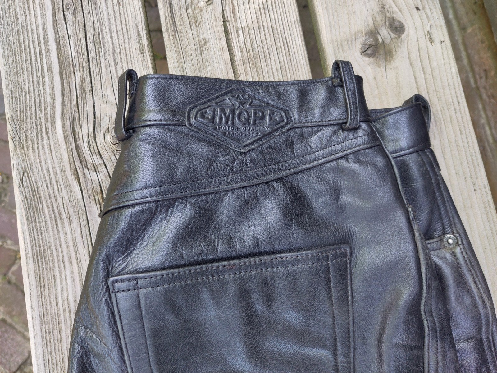 MQP Leren Motorbroek - Zwart, Tweedehands, Motoren, Kleding | Motorkleding, Ophalen, Broek | leer, Heren, MQP
