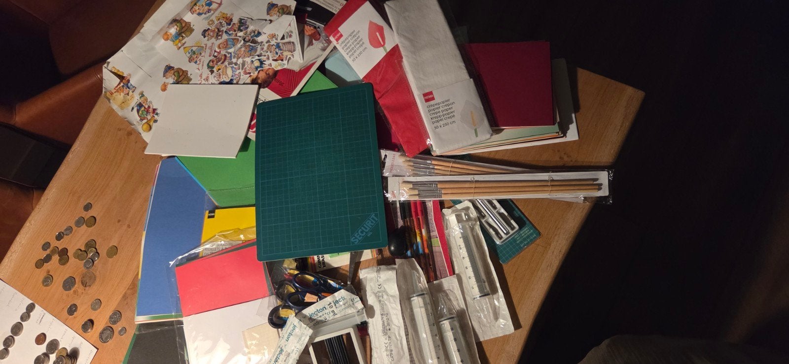 Groot Knutselpakket & Creatief Materiaal – Snijmat, Kwasten,, Gebruikt, Overige thema's, Meerkleurig, Ophalen of Verzenden