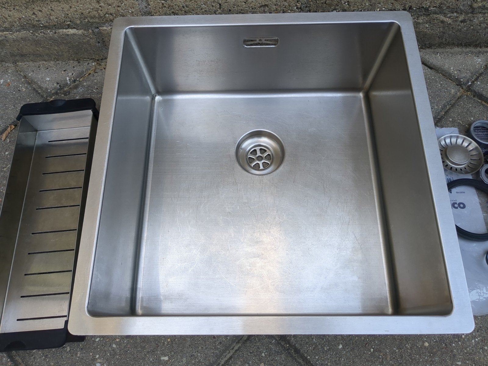 Caressi RVS spoelbak CAPP40R10, Ophalen, Gebruikt, 50 tot 100 cm, Minder dan 100 cm