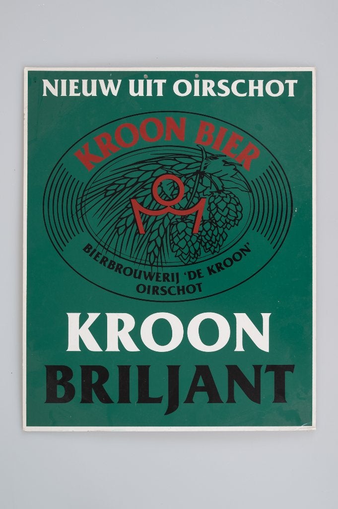 Kroon Bier Oirschot reclame bord, Ophalen of Verzenden, Gebruikt, Reclamebord, Plaat of Schild, Overige merken