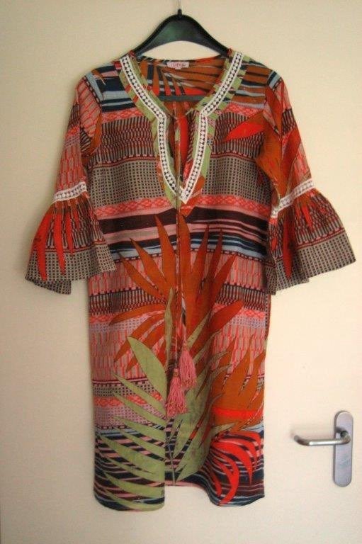 Exotische kaftan-jurk I CAFTANI di ROBY ZU 36-38 snazzeys, I Caftani di Roby Zu, Nieuw, Maat 36 (S), Meerkleurig
