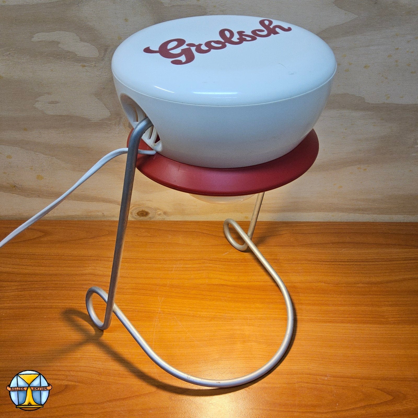 Retro jaren 90 Grolsch tafellamp/ beugellamp (mancave), Vintage, ., Grolsch, E14 (klein)