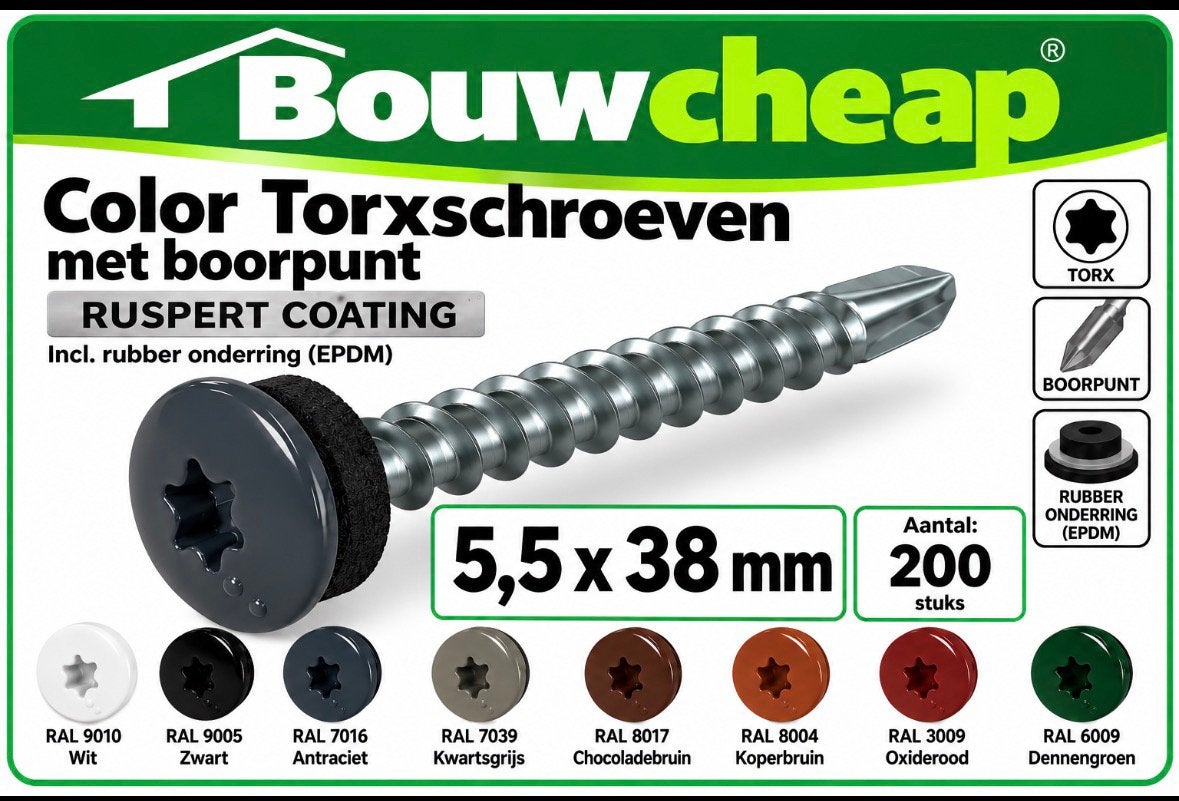 Rvs bimetaal boorschroeven diverse maten., Ophalen of Verzenden, Nieuw, Rvs