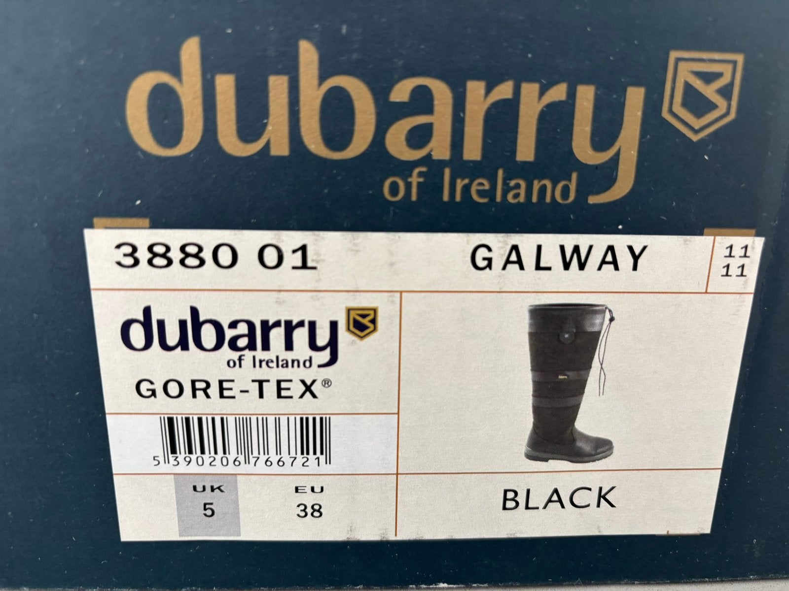Dubarry Galway 5/38, Hoge laarzen, Zwart, Ophalen of Verzenden, Zo goed als nieuw