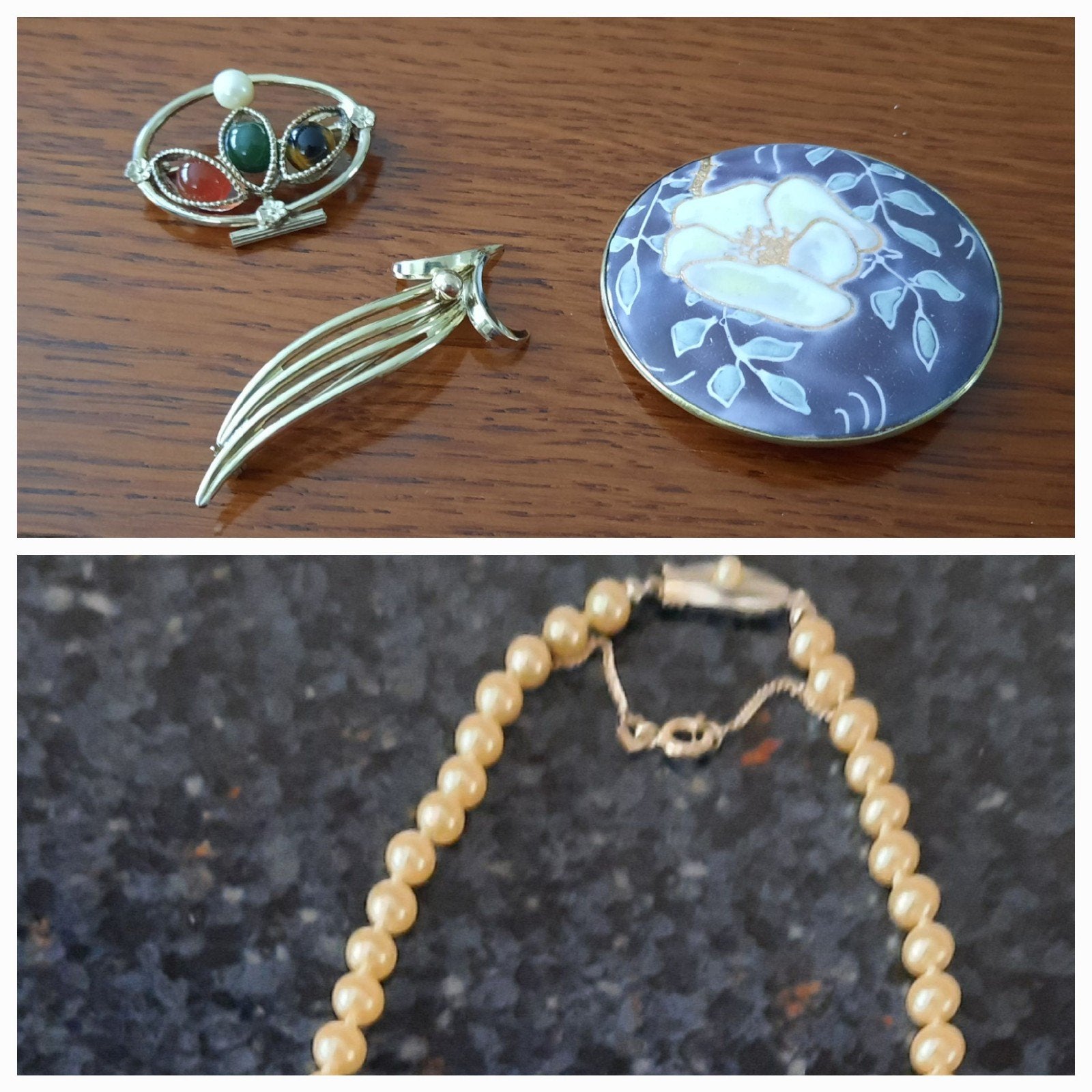 Vintage Broches en Parelketting Set, Ophalen of Verzenden