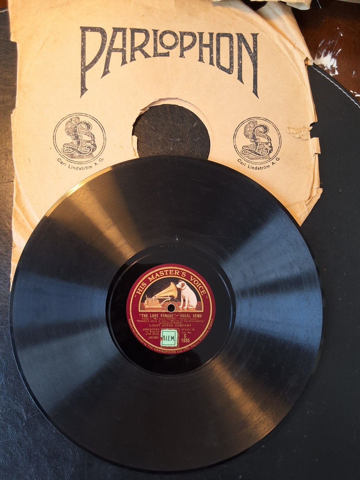 Antieke 78 toeren plaat - His Master's Voice (Parlophon), Cd's en Dvd's, Vinyl | Overige Vinyl, Ophalen, Gebruikt, 10 inch, Voor 1960