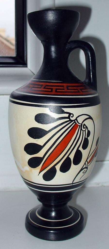 Zeldzame vintage handgegraveerde Griekse Amfora ca 1975, Ophalen, Zo goed als nieuw