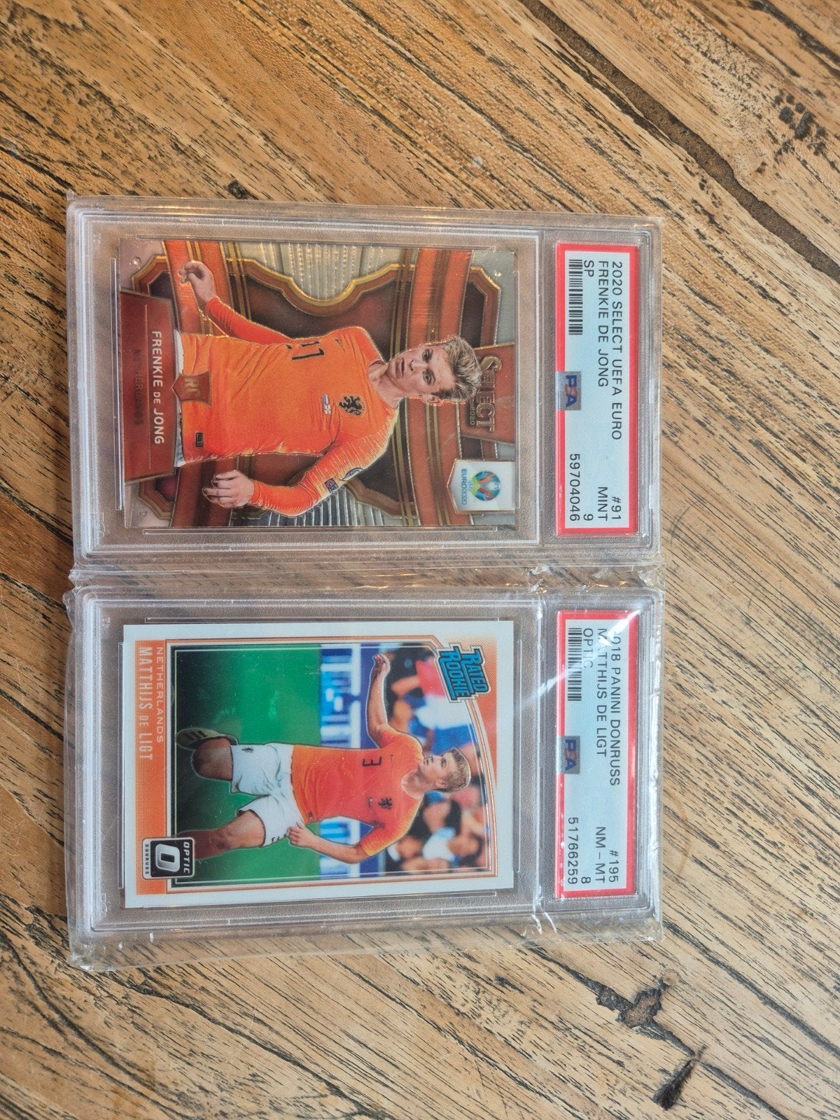 PSA Gegrade Kaarten: Frenkie de Jong & Matthijs de Ligt, Verzamelen, Ophalen of Verzenden, Zo goed als nieuw