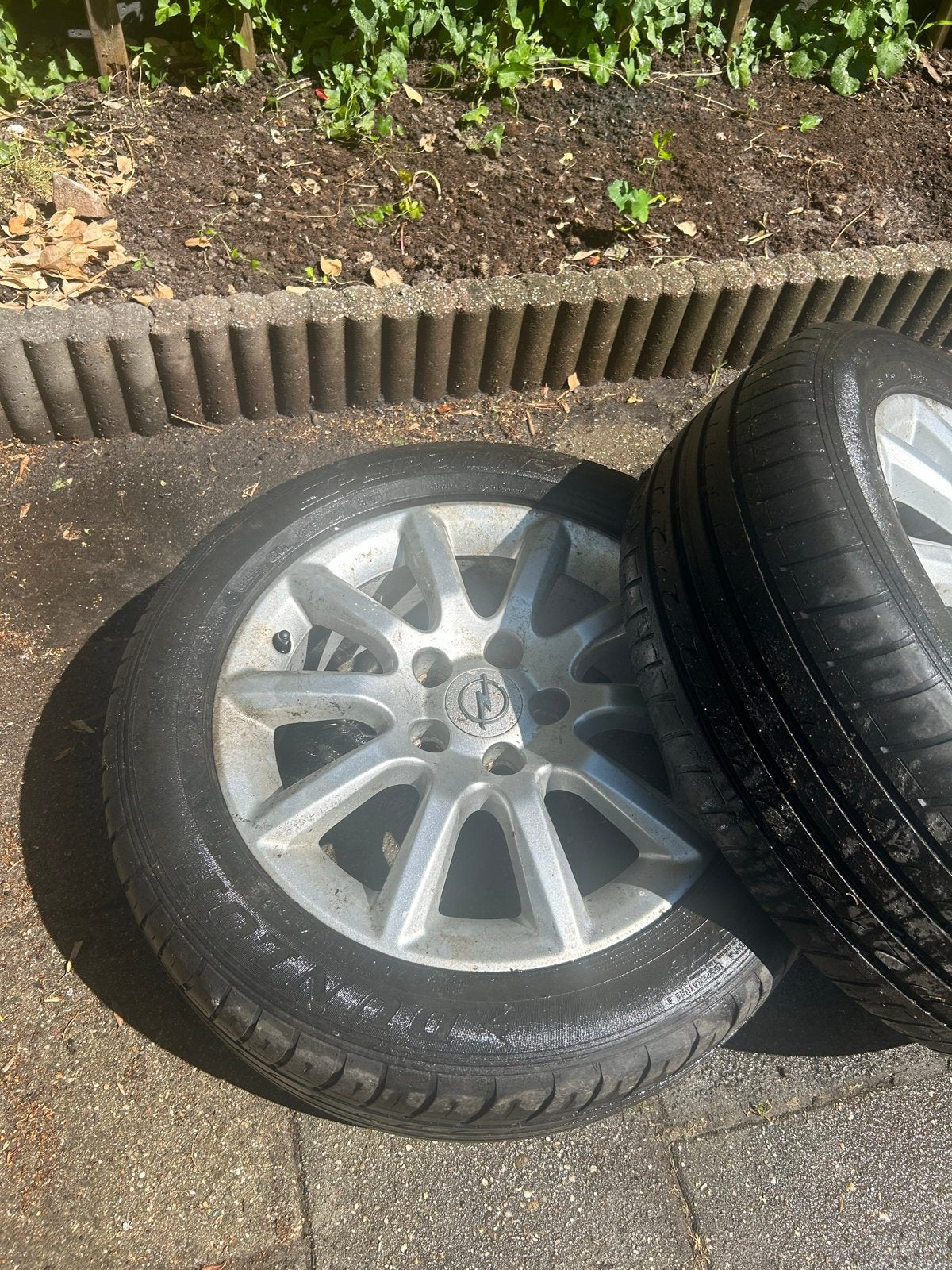 Opel velgen met Dunlop banden 205/55R16, Auto-onderdelen, Banden en Velgen, Ophalen, Gebruikt, 16 inch, Banden en Velgen