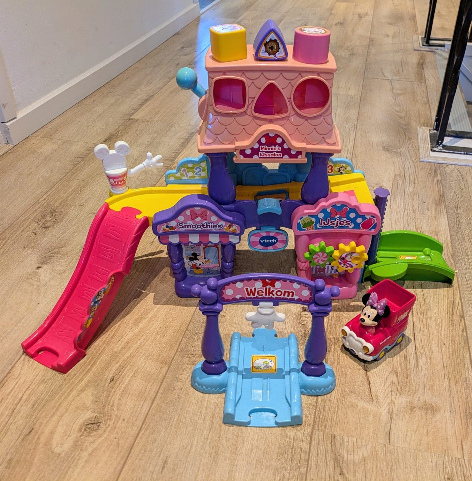 VTech toet toet auto Minnie Mouse Speelhuis met Auto en Gelu, Ophalen, Gebruikt, Overige typen, Met geluid