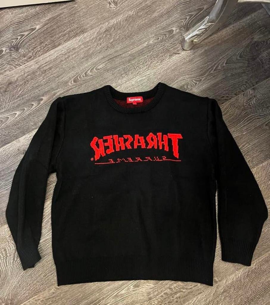 Supreme x Trasher sweater, Ophalen of Verzenden, Zo goed als nieuw, Maat 48/50 (M), Zwart