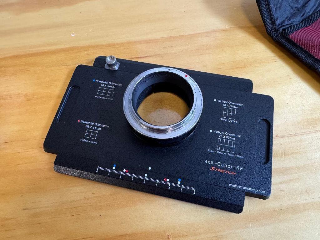 Fotodiox 4x5-CRF-P adapter - EOS R naar 4x5 graflok, Ophalen of Verzenden, Zo goed als nieuw, Spiegelreflex, Overige Merken