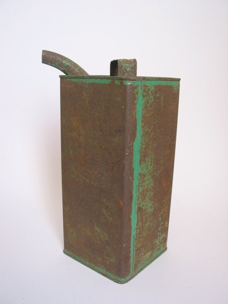 vintage caltex petroleum blik groen verweerd ster., Ophalen of Verzenden, Gebruikt, Overige, Overige merken
