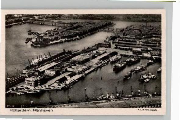 Rotterdam Rijnhaven  KLM luchtopname, Verzenden, 1920 tot 1940, Ongelopen, Zuid-Holland