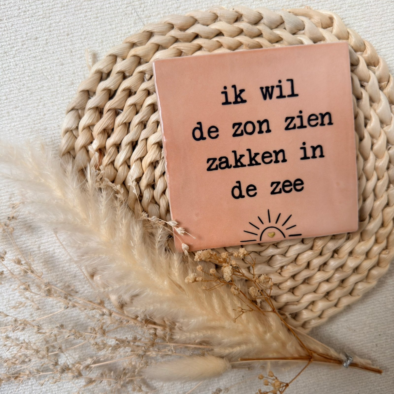 Tegeltje tekst, Handgemaakt, Nieuw, Ophalen of Verzenden, 10 cm