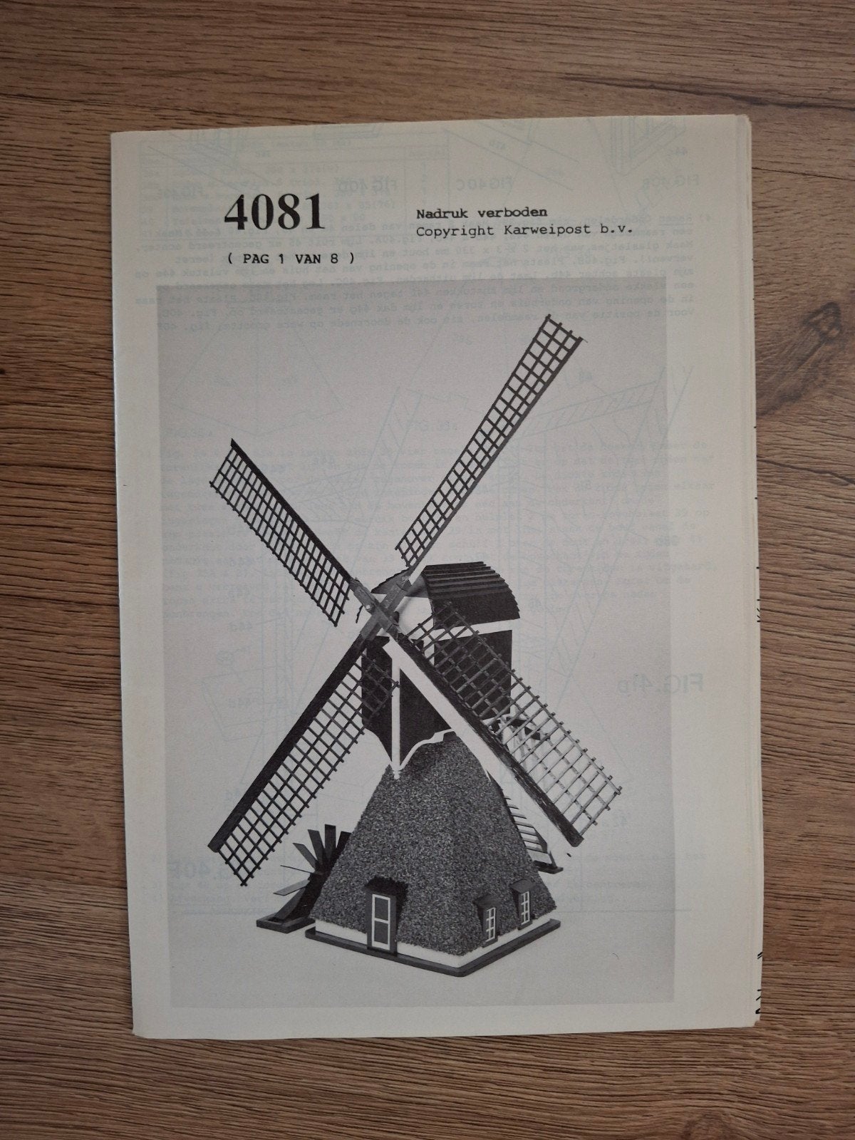 Bouwtekening Windmolen Model 4081 - Karweipost, Ophalen of Verzenden, Gebruikt