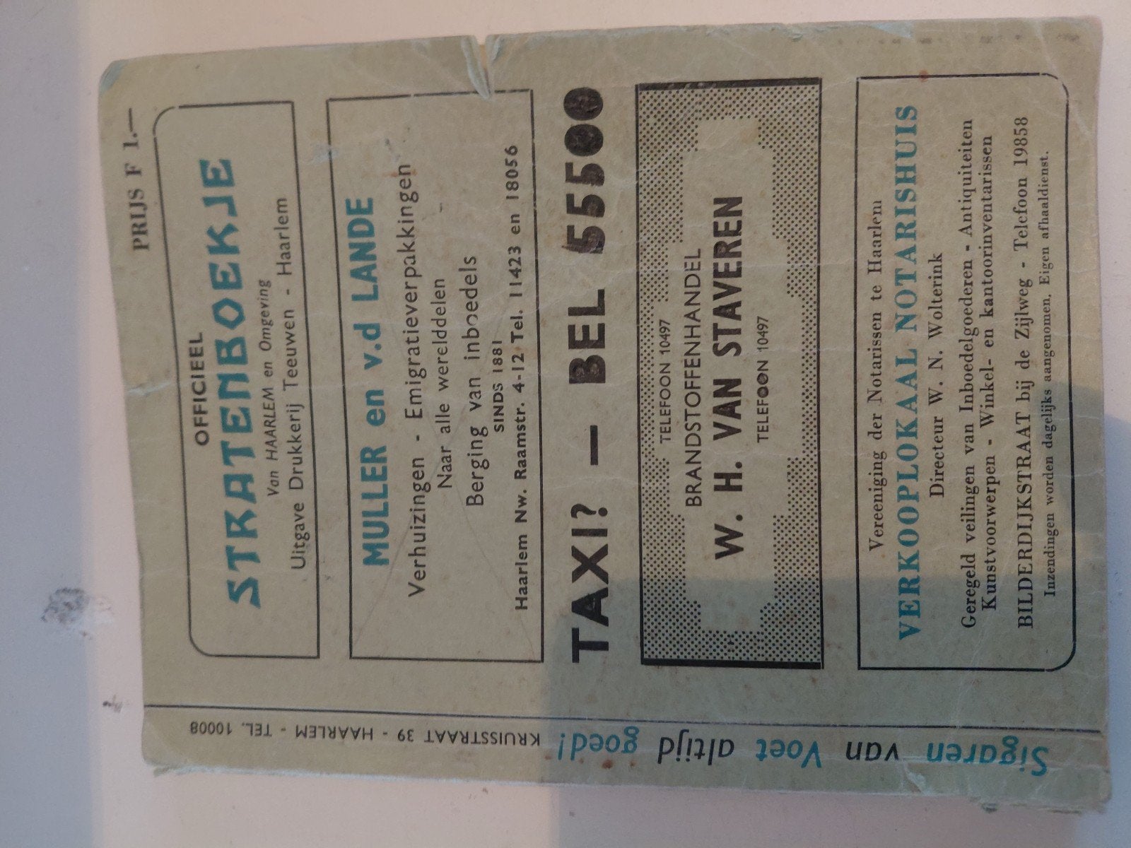 Oud Stratenboekje Haarlem en Omgeving - Jaren '50, Ophalen of Verzenden, Gelezen, Catalogus