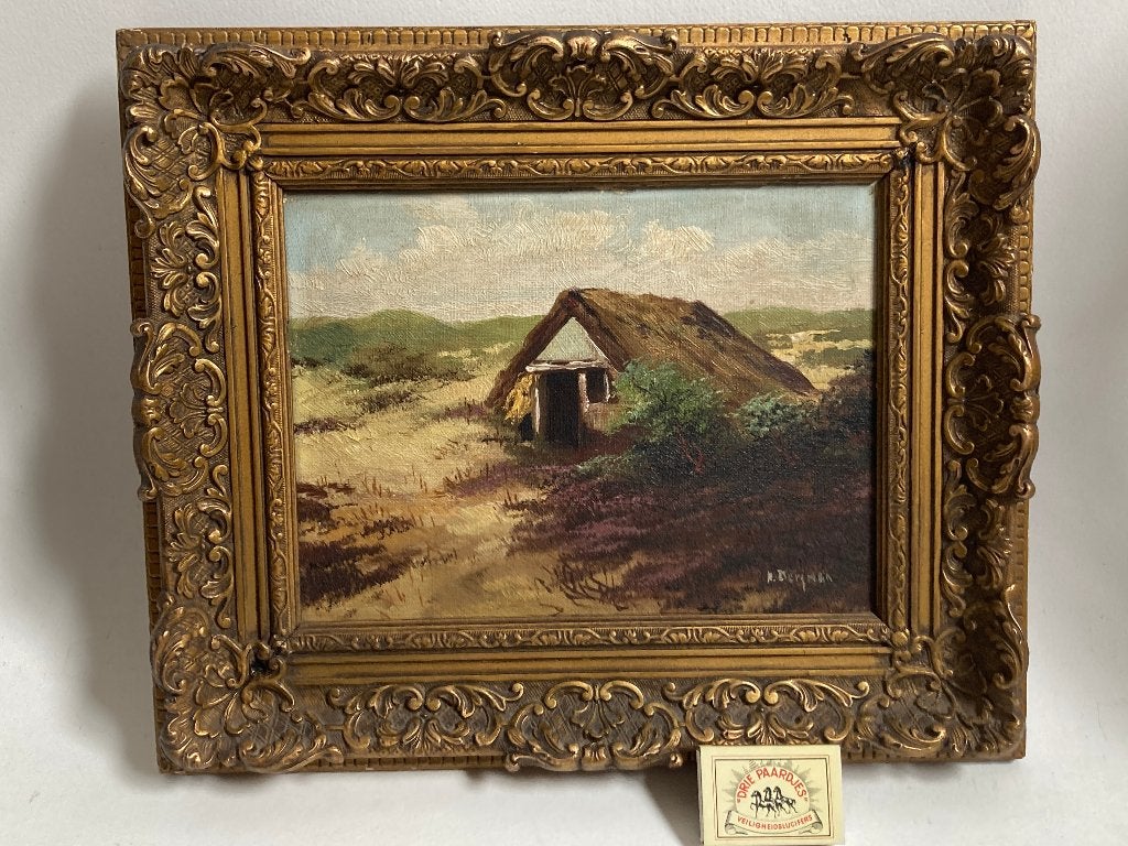 1907 - olieverf schilderij, Doek, Ophalen of Verzenden, Olieverf, Klassiek