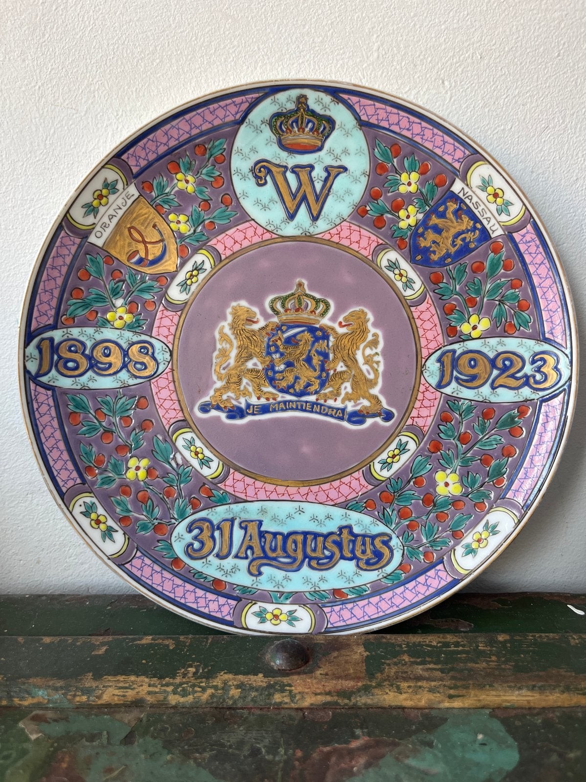 Herdenkingsbord Koningin Wilhelmina 1898-1923, Ophalen of Verzenden