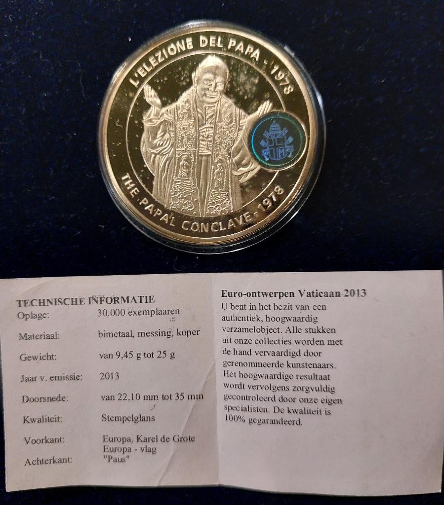 Penning euro Vaticaan, Ophalen of Verzenden, Overige materialen