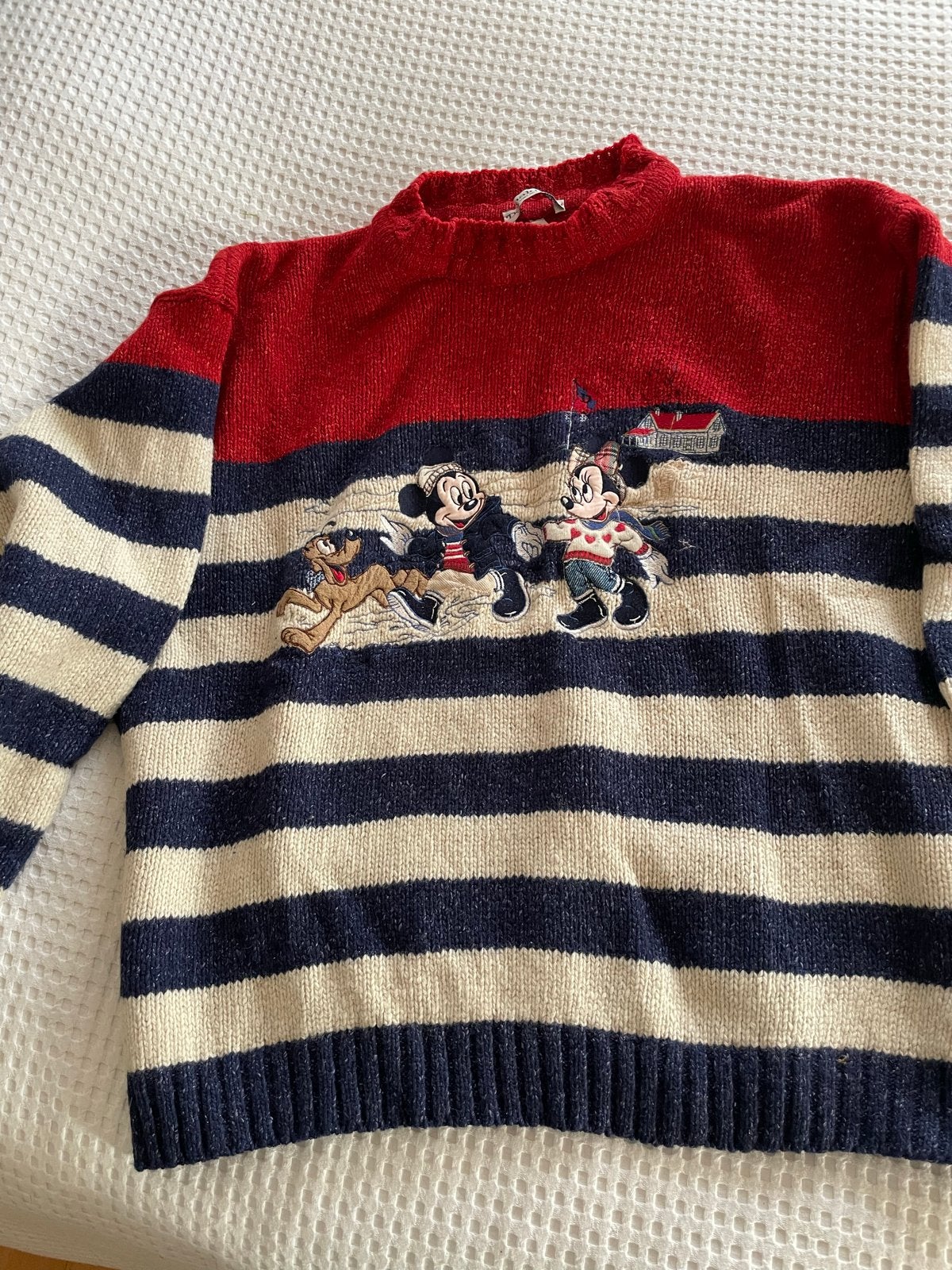 Donaldson Mickey & Minnie Mouse Trui Wol Zijde, Kleding | Dames, Ophalen of Verzenden, Gedragen, Maat 42/44 (L), Meerkleurig