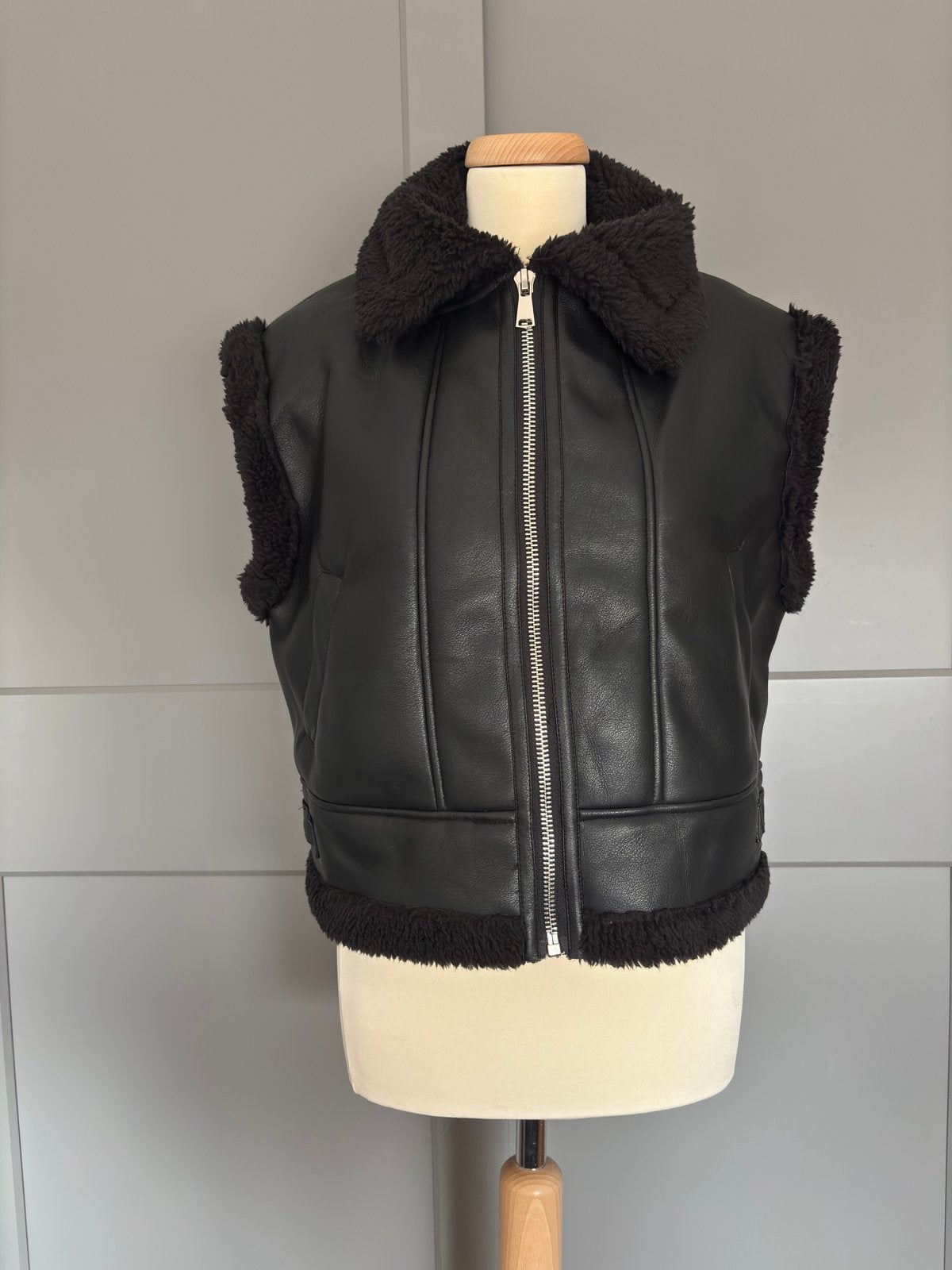 Nieuw Melya Melody Paris Zwart Mouwloos Biker Vest Maat M, Verzenden, Nieuw, Maat 38/40 (M), Zwart