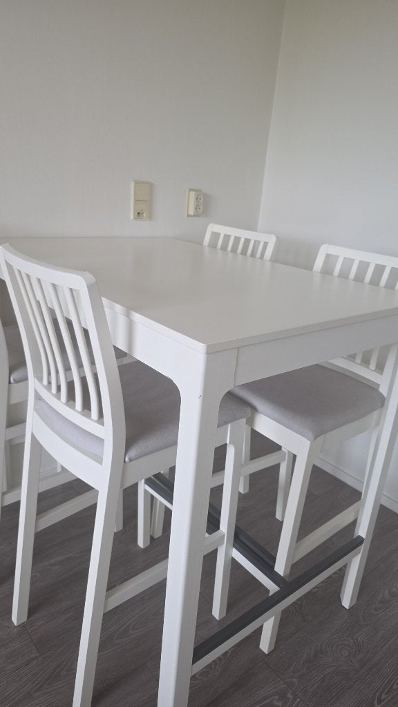 IKEA EKEDALEN bartafel + 4 barkrukken, Ophalen, Gebruikt, 100 tot 150 cm, 50 tot 100 cm