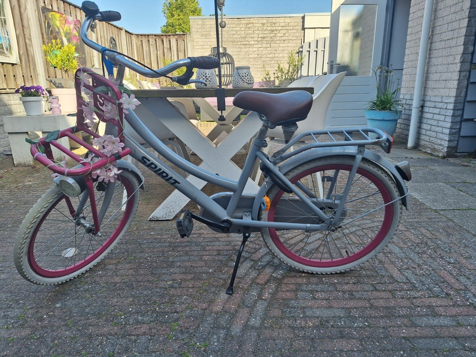 Meisjes Fiets 20 inch grijs/roze, Fietsen en Brommers, Fietsen | Meisjes, Ophalen of Verzenden, Gebruikt, 20 inch