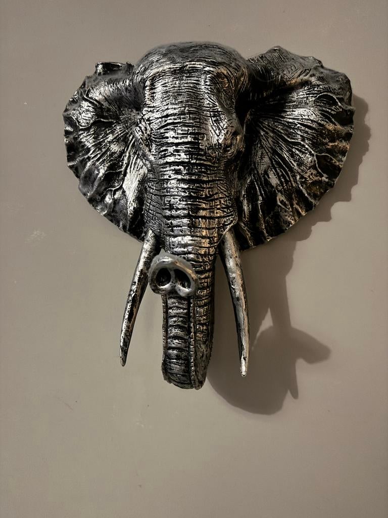 Wanddecoratie olifant - 36x40 cm - Zeer goede staat, Ophalen of Verzenden, Zo goed als nieuw