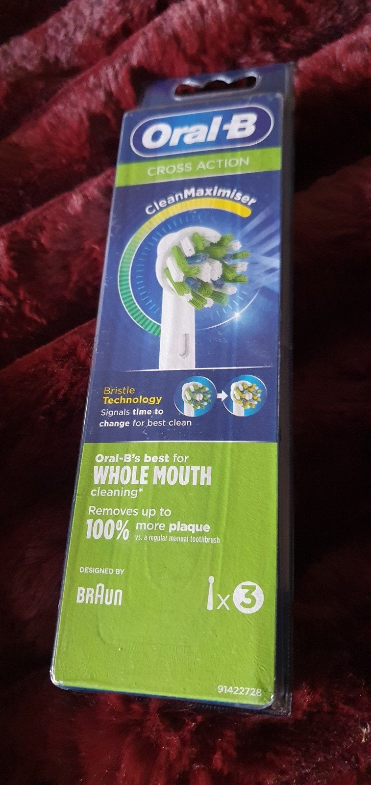 Nieuwe Oral-B Cross Action CleanMaximiser Opzetborstes (3 st, Verzenden, Nieuw, Opzetborstel