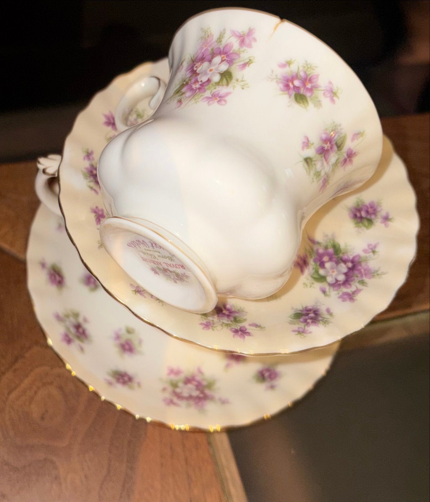 Royal Albert Sweet Violets Kop en Schotel - Bone China, Ophalen